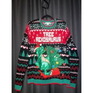 Ugly Christmas Sweater Xmas Size Large Dinosaur